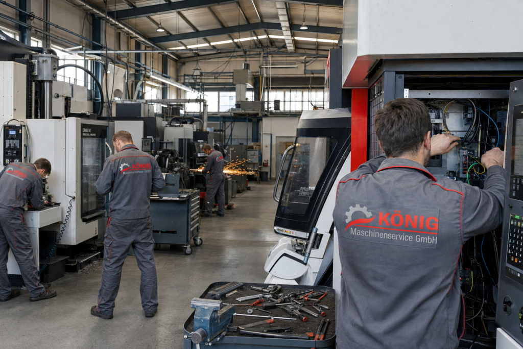 Arbeiter bei Maschinen